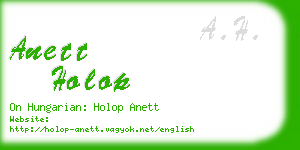 anett holop business card